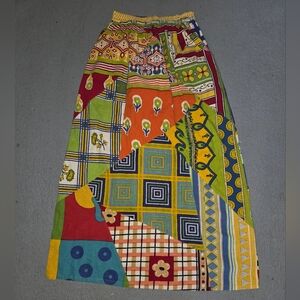 Sacred Threads Skirt Womens M Patchwork Boho Maxi India Festival Hippie Pockets